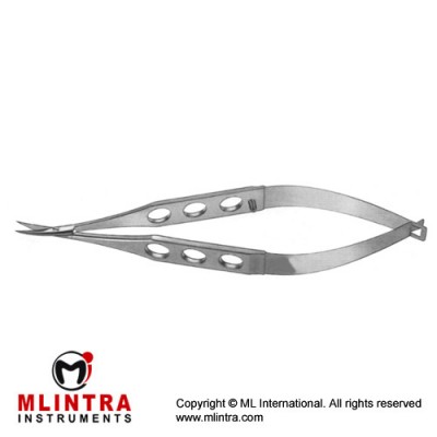 Iris Micro Scissor Curved - Sharp Tips - Small Blades Stainless Steel, 11 cm - 4 1/2"